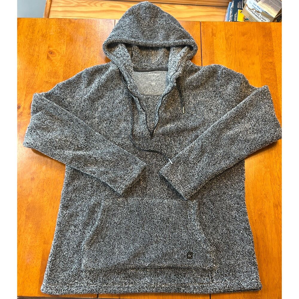 Departwest Gray Sherpa Fleece Hooded Pullover Large